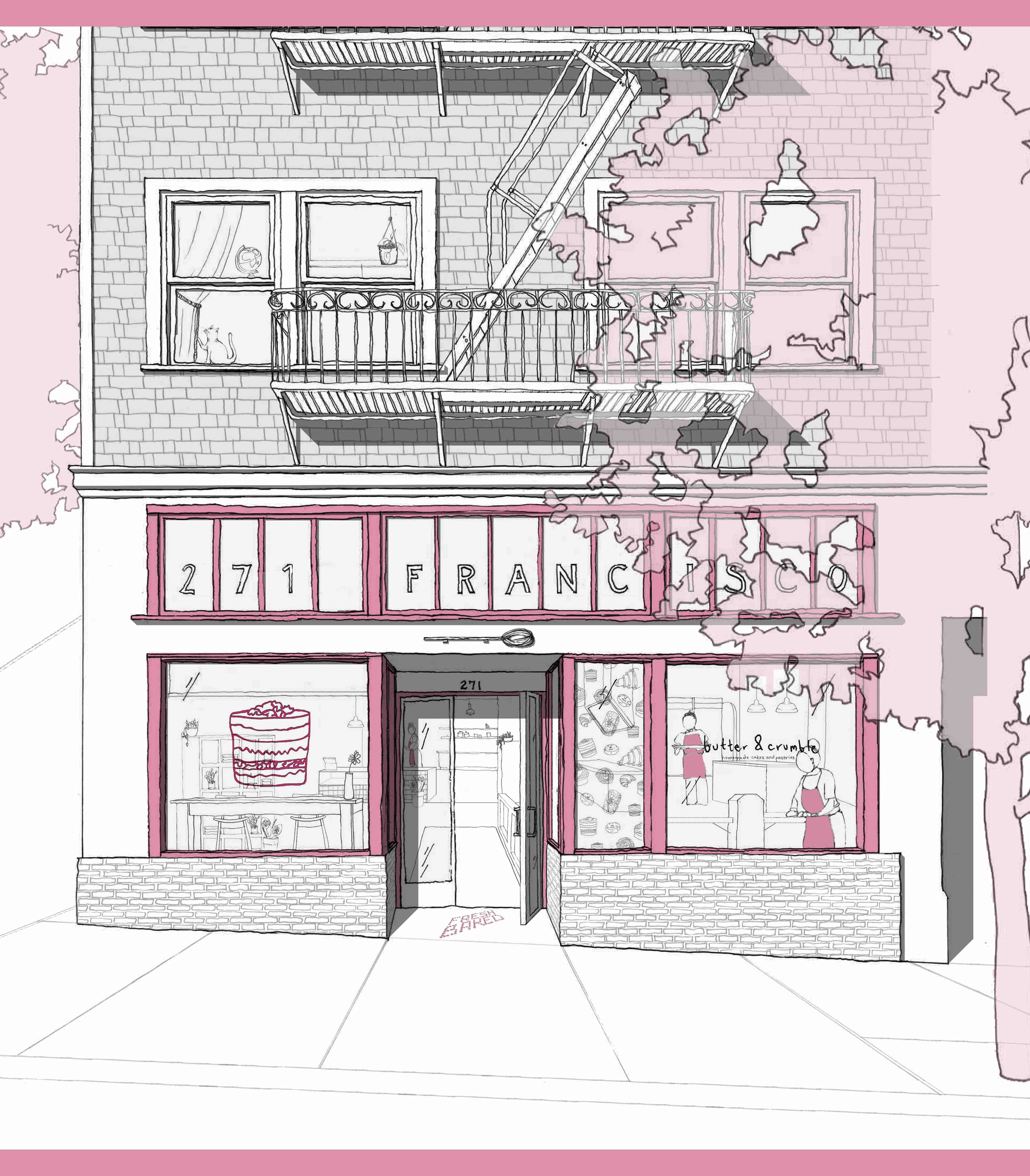 Butter and Crumble Custom Storefront - Mixed Media
